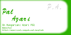 pal azari business card